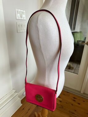 Pink Vintage Kate Spade leather Shoulder Bag with Gold Turn-Lock